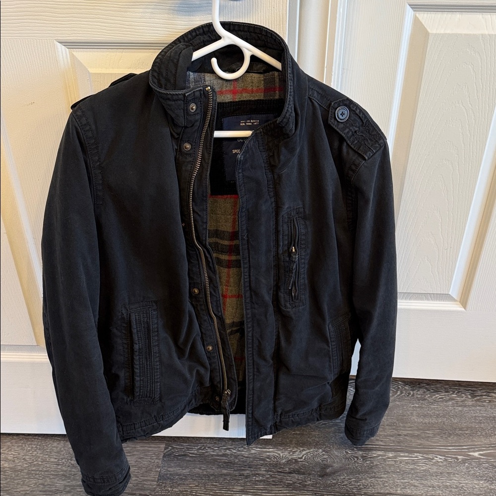 American Eagle Outfitters Black Military Jacket